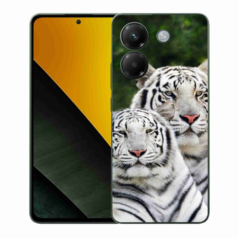 Gelový kryt mmCase na Xiaomi Poco M7 Pro 5G - bílí tygři