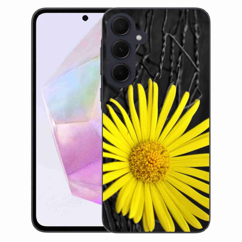 Gelový kryt mmCase na Samsung Galaxy A35 5G - žlutá květina