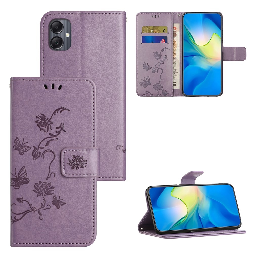 Flower knížkové pouzdro na Samsung Galaxy A07 4G - světlefialové