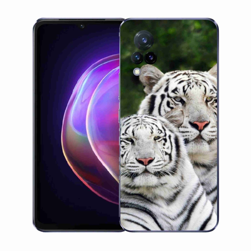 Gelový kryt mmCase na Vivo V21 4G/5G - bílí tygři