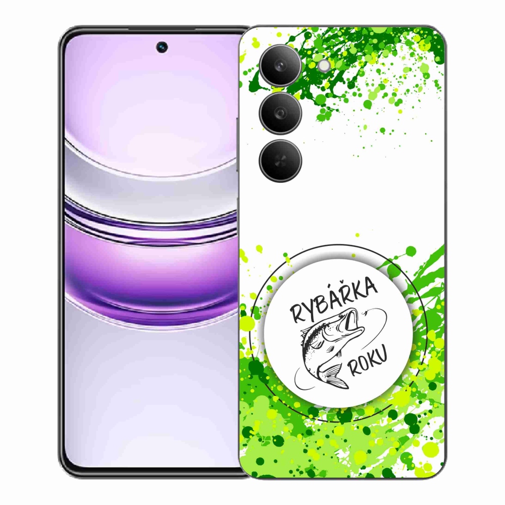 Gelový kryt mmCase na Realme 14x 5G - rybářka roku bílé pozadí