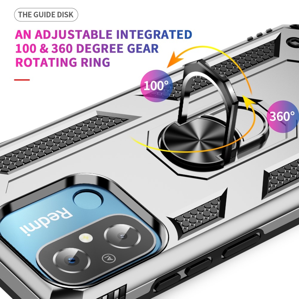 Ring odolný kryt na Xiaomi Redmi 12C - stříbrný