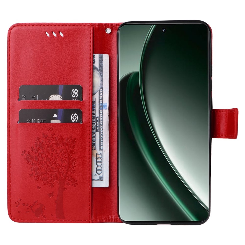 Tree knížkové pouzdro na Realme GT 6 5G/GT 6T 5G - červené