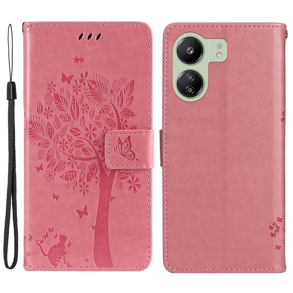 Trees knížkové pouzdro na Xiaomi Poco C65/Redmi 13C - růžové