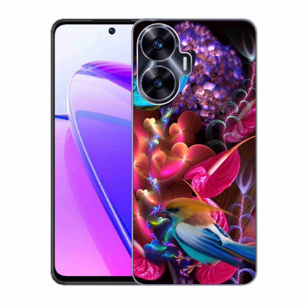 Gelový kryt mmCase na Realme C55 - barevné květiny