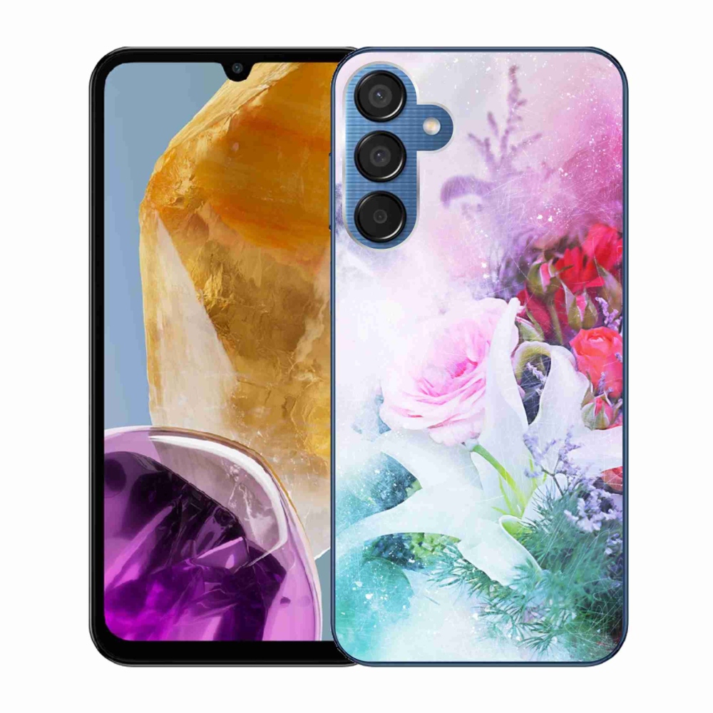Gelový kryt mmCase na Samsung Galaxy M15 5G - květiny 4