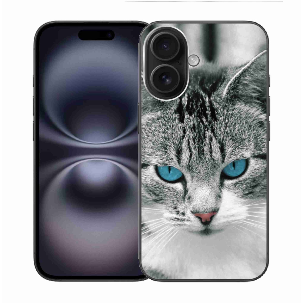 Gelový kryt mmCase na iPhone 16 - kočičí pohled 1