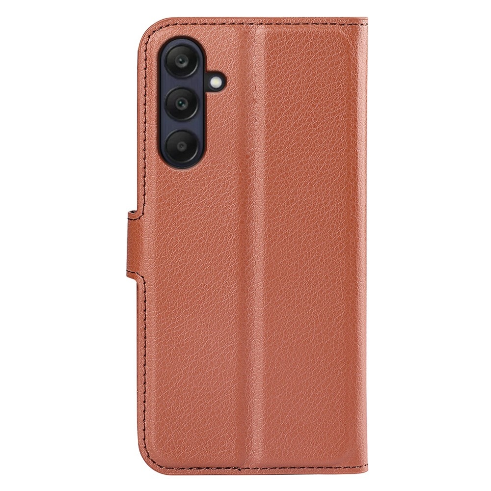 Litchi knížkové pouzdro na Samsung Galaxy A26 5G - hnědé