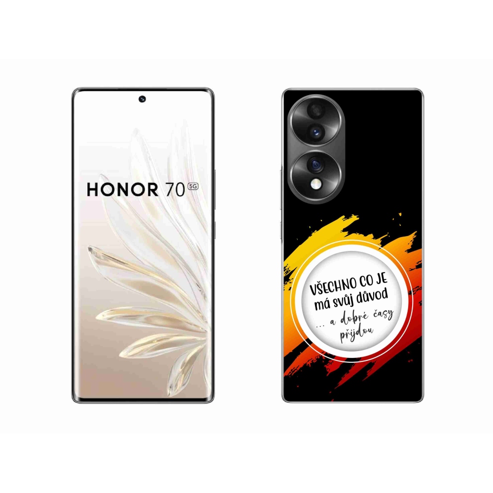 Gelový kryt mmCase na Honor 70 - citát 3 černé pozadí