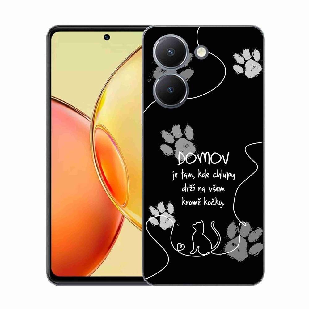 Gelový kryt mmCase na Vivo Y36 - kočičí motiv černé pozadí