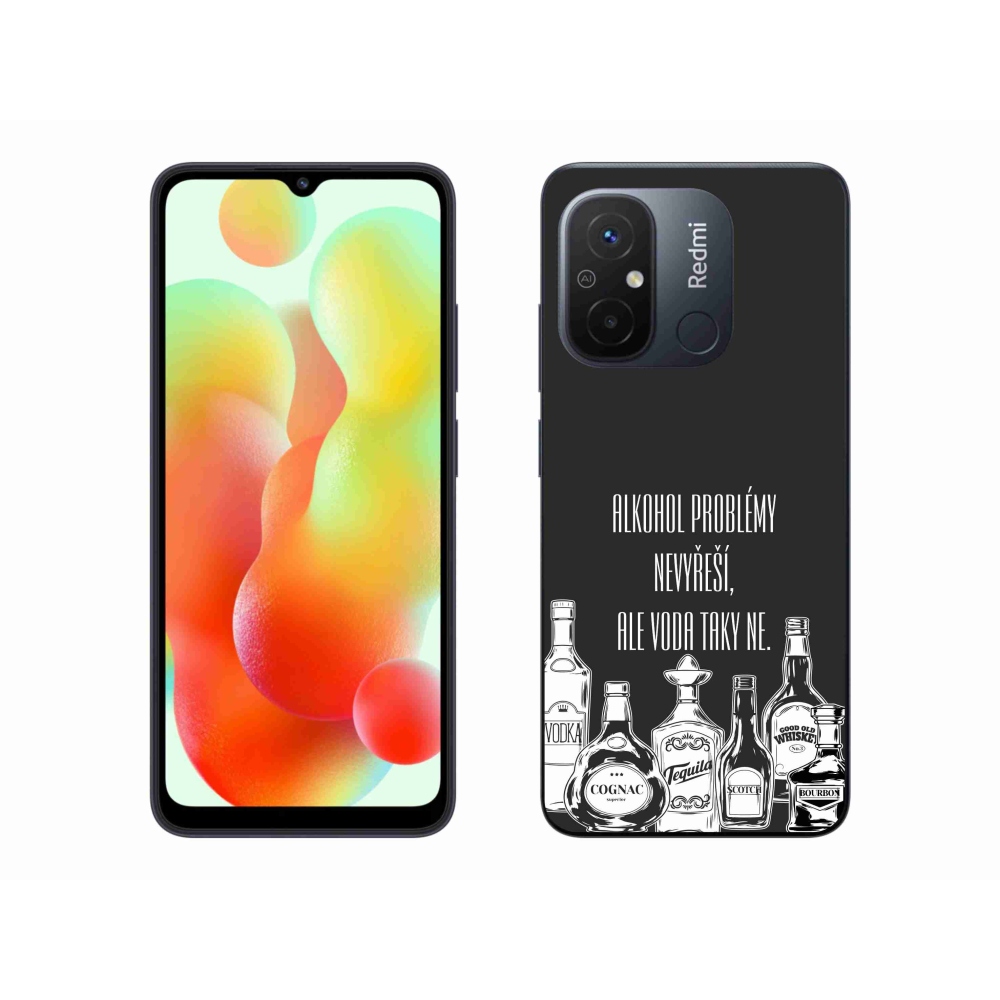 Gelový kryt mmCase na Xiaomi Redmi 12C - vtipný text černé pozadí
