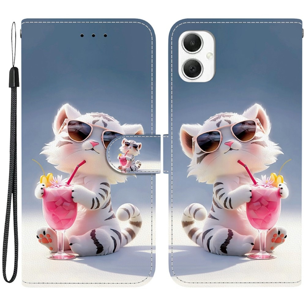 Versatile knížkové pouzdro na Samsung Galaxy A06 4G - bílý tygřík