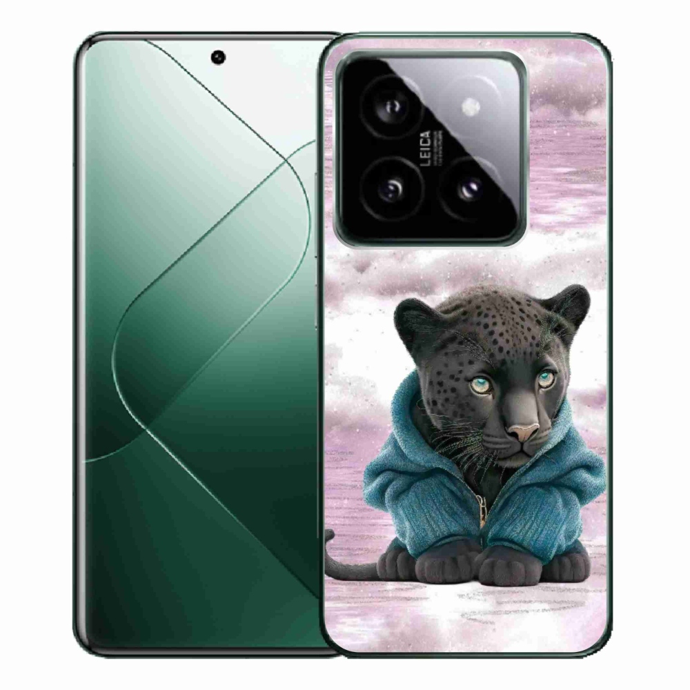 Gelový kryt mmCase na Xiaomi 14 Pro - černý panter ve svetru