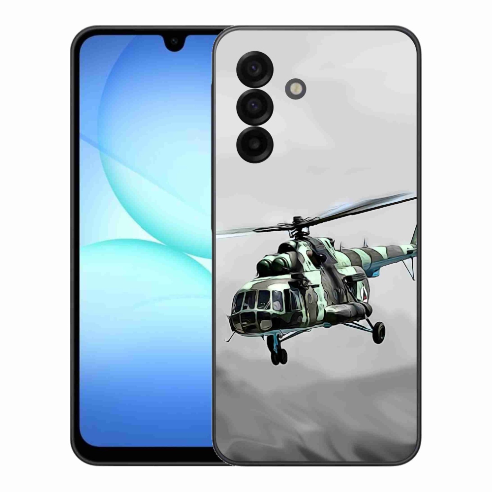 Gelový kryt mmCase na Samsung Galaxy A17 4G/5G - vojenský vrtulník