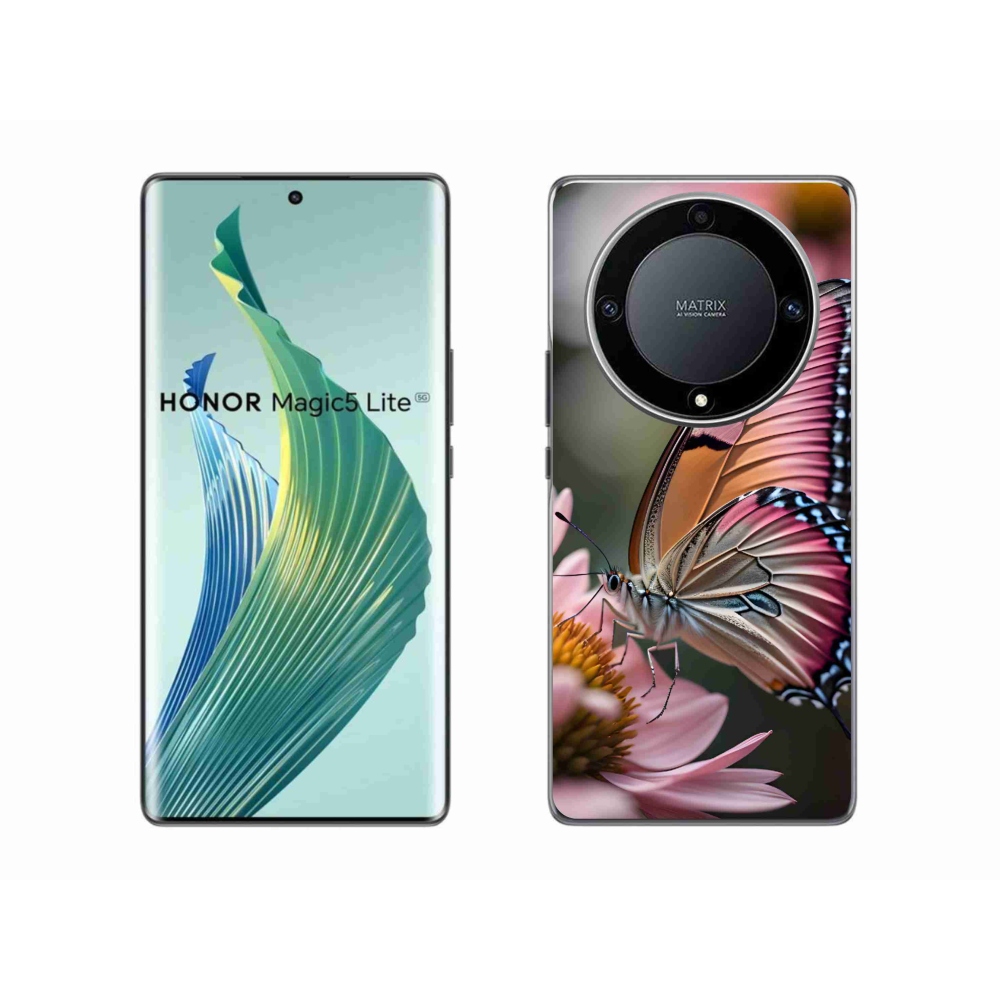 Gelový kryt mmCase na Honor Magic 5 Lite 5G - barevný motýl