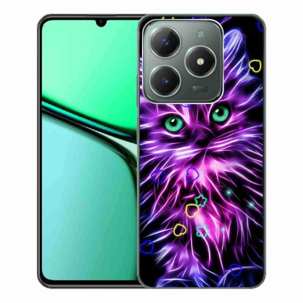 Gelový kryt mmCase na Realme C61 - abstraktní kočka