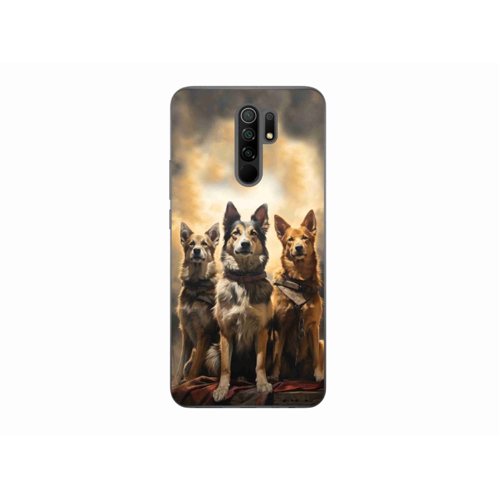 Gelový kryt mmCase na Xiaomi Redmi 9 - tři psi