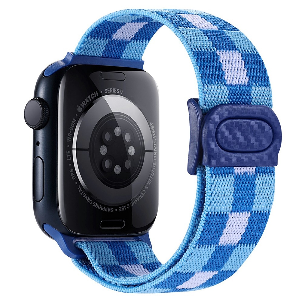 Gradient nylonový řemínek na Apple Watch Ultra/Ultra 2 49mm/SE/SE 2022/2023 44mm/9/8/7 45mm/6/5/4 44mm/3/2/1 42 mm - modré kostičky