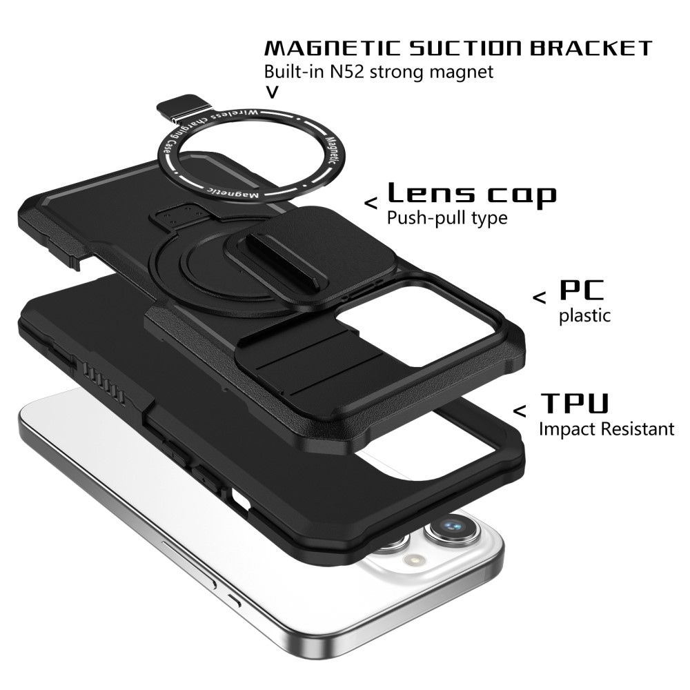 Military odolný kryt s MagSafe na iPhone 14 Pro Max - černý
