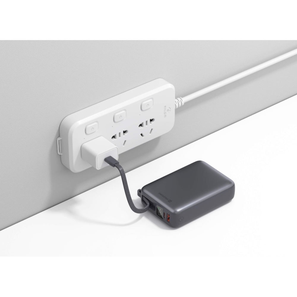 Powerbanka Swissten s integrovaným kabelem USB-C, 45W 20000 mAh - stříbrná