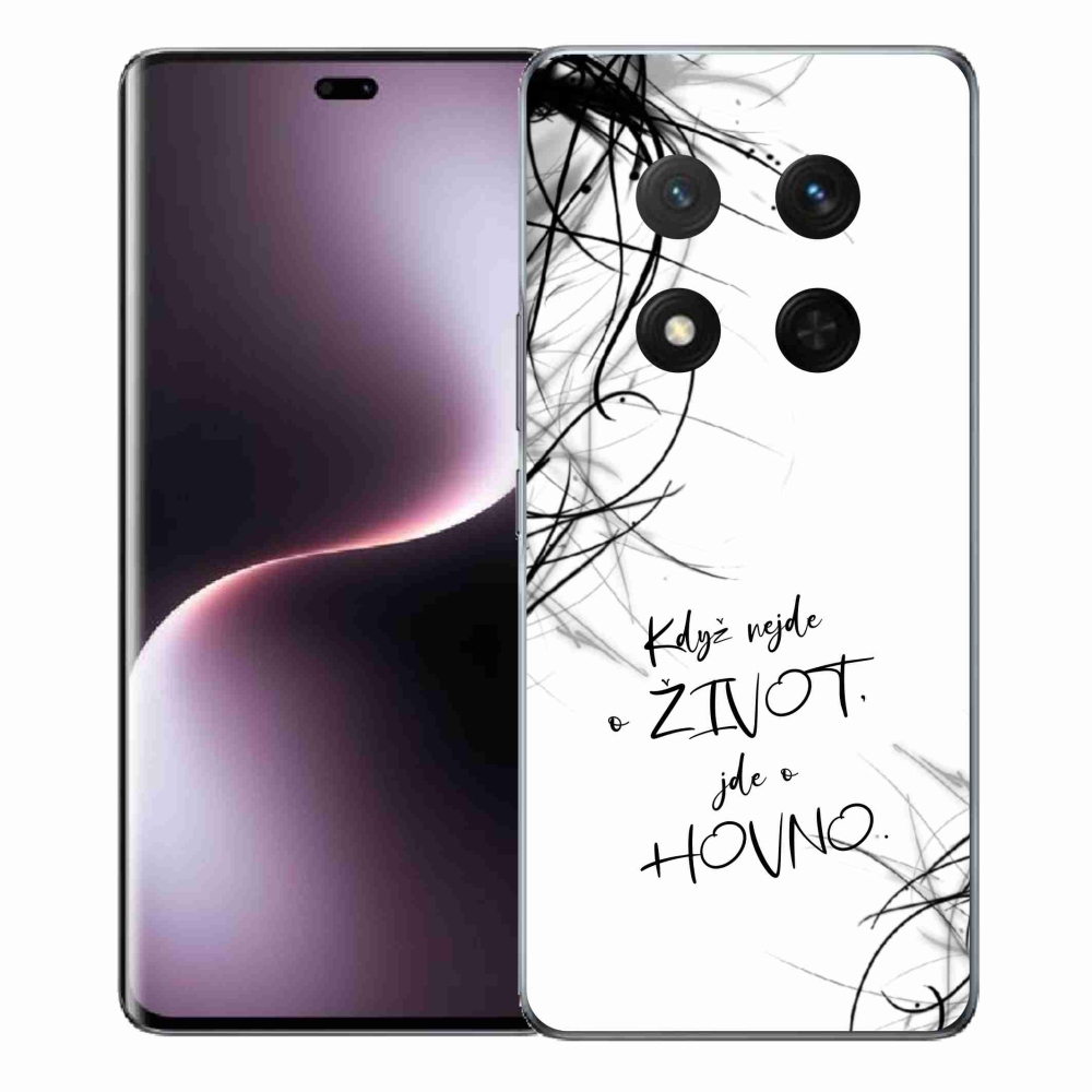 Gelový kryt mmCase na Honor Magic 7 Lite 5G - vtipný text 16 bílé pozadí