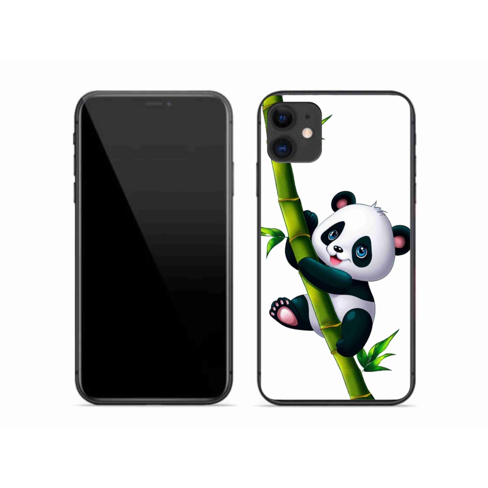 Gelový kryt mmCase na iPhone 11 - panda na bambusu
