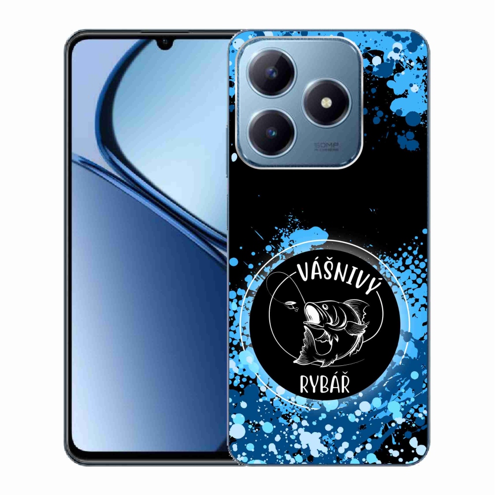 Gelový kryt mmCase na Realme C63 - vášnivý rybář černé pozadí