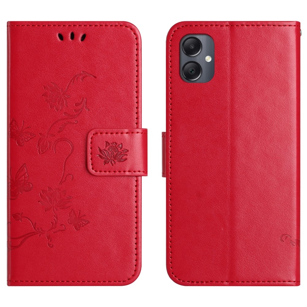 Flower knížkové pouzdro na Samsung Galaxy A07 4G - červené