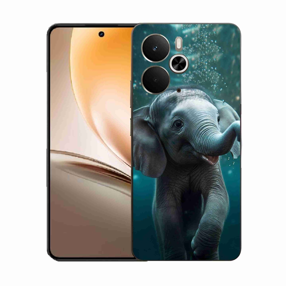 Gelový kryt mmCase na Realme 14 5G - slůně pod vodou