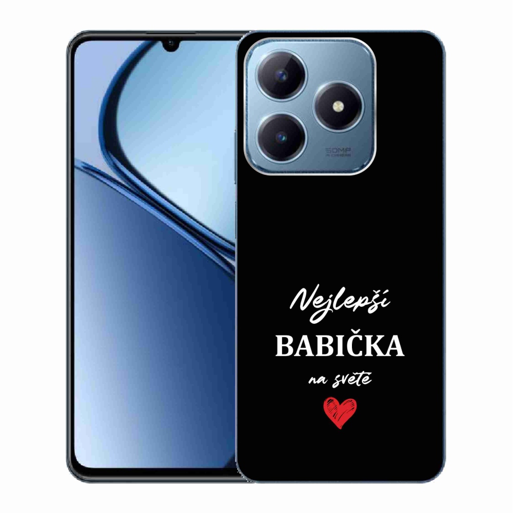 Gelový kryt mmCase na Realme C63 - nejlepší babička 1 černé pozadí