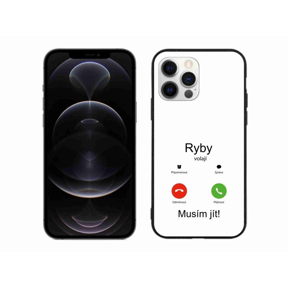 Gelový kryt mmCase na iPhone 12 Pro Max - ryby volají bílé pozadí