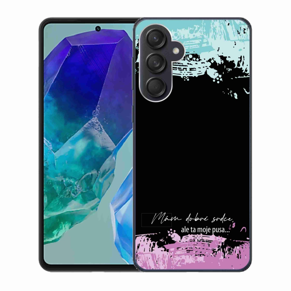 Gelový kryt mmCase na Samsung Galaxy M55 5G - vtipný text 3 černé pozadí