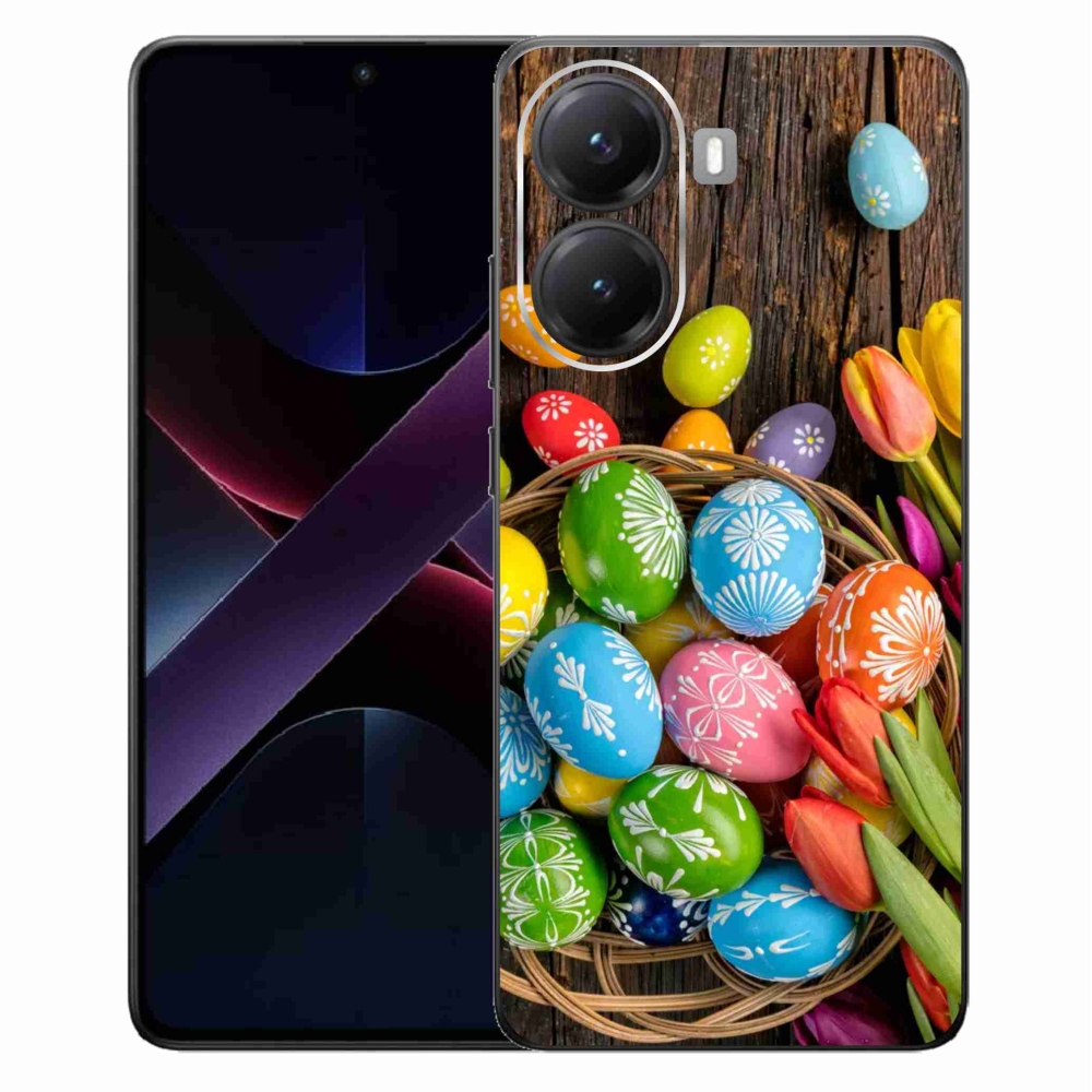 Gelový kryt mmCase na Xiaomi Poco X7 Pro 5G - velikonoční vajíčka