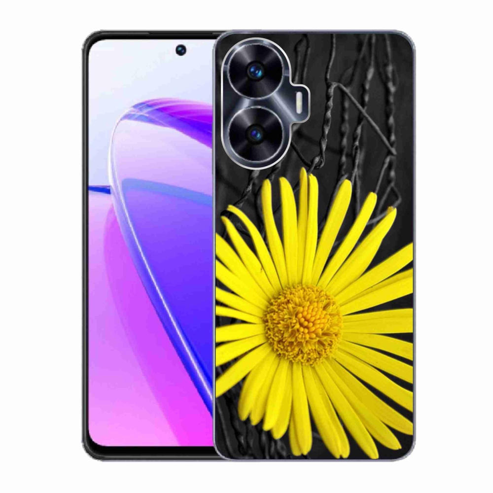 Gelový kryt mmCase na Realme C55 - žlutá květina
