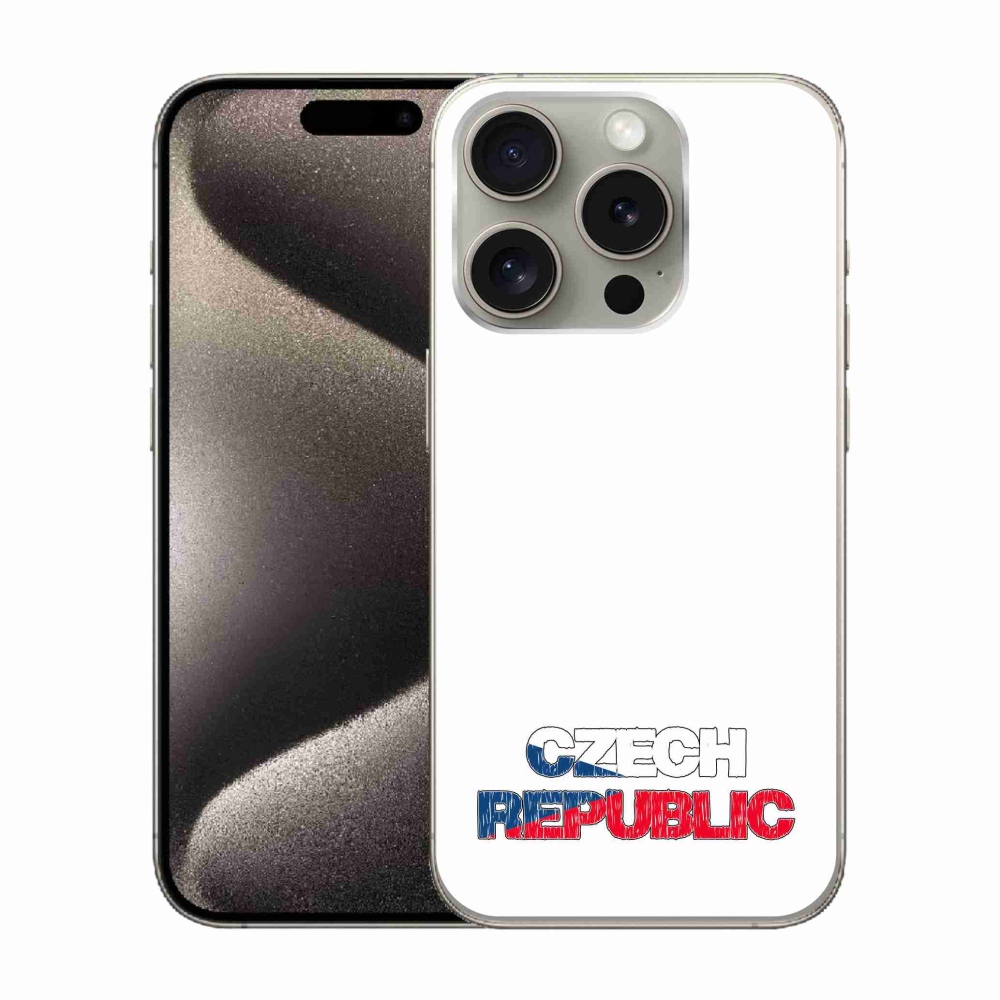 Gelový kryt mmCase na iPhone 15 Pro - Czech Republic bílé pozadí
