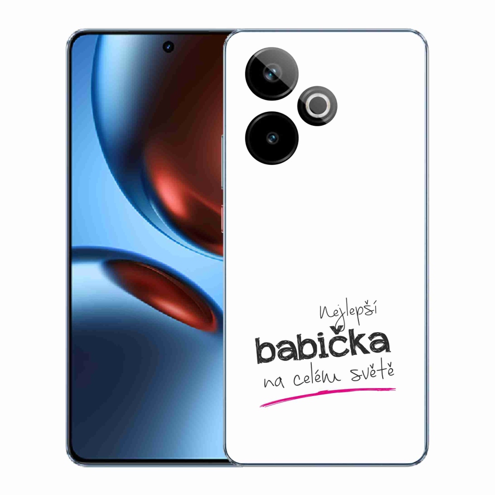 Gelový kryt mmCase na Realme GT 7 5G/GT 7T 5G - nejlepší babička 4 bílé pozadí