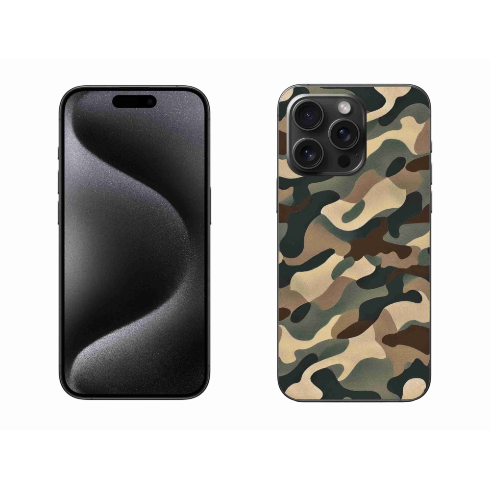 Gelový kryt mmCase na iPhone 15 Pro Max - maskáčový vzor 11