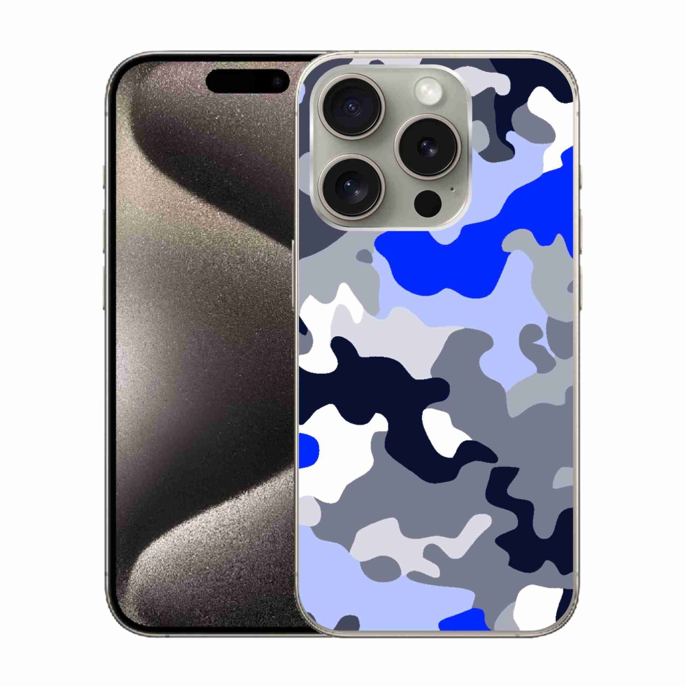 Gelový kryt mmCase na iPhone 15 Pro - maskáčový vzor 8