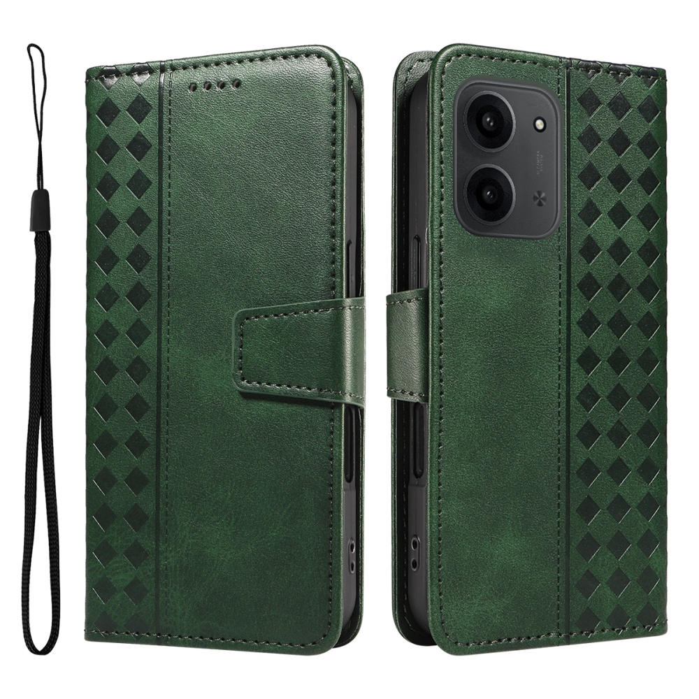 Grids knížkové pouzdro na Xiaomi Redmi 15C 4G/5G (173mm) - zelené