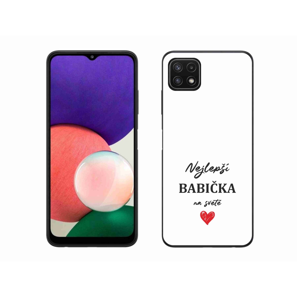 Gelový kryt mmCase na Samsung Galaxy A22 5G - nejlepší babička 1 bílé pozadí