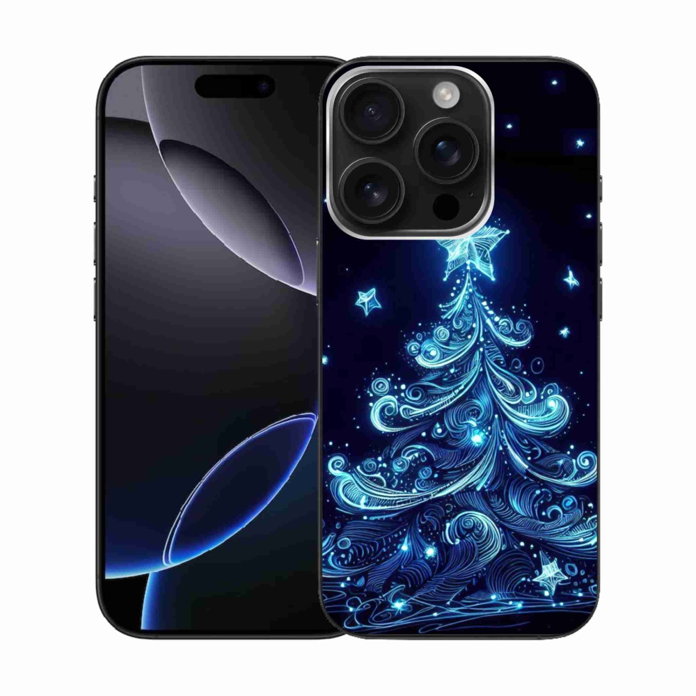 Gelový kryt mmCase na iPhone 16 Pro - neonový vánoční stromek 4