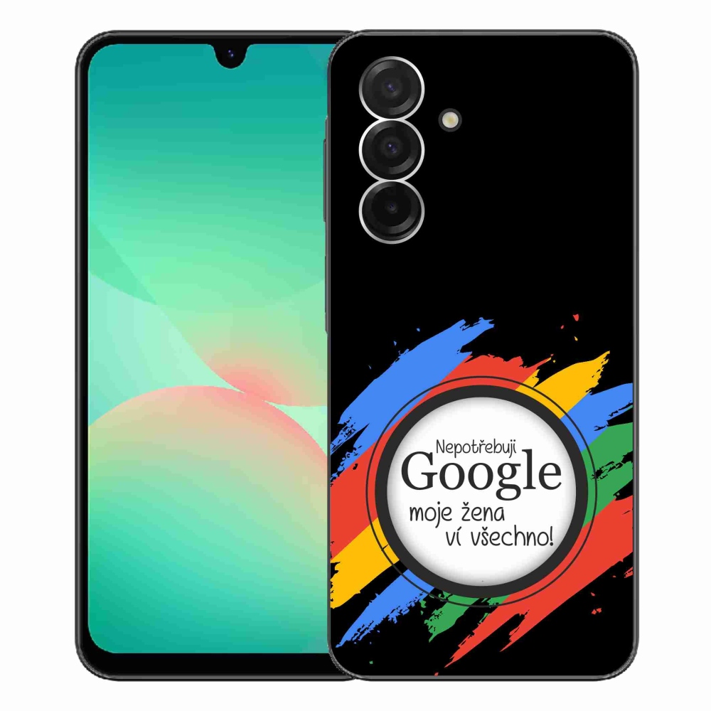 Gelový kryt mmCase na Samsung Galaxy A26 5G - žena ví všechno černé pozadí