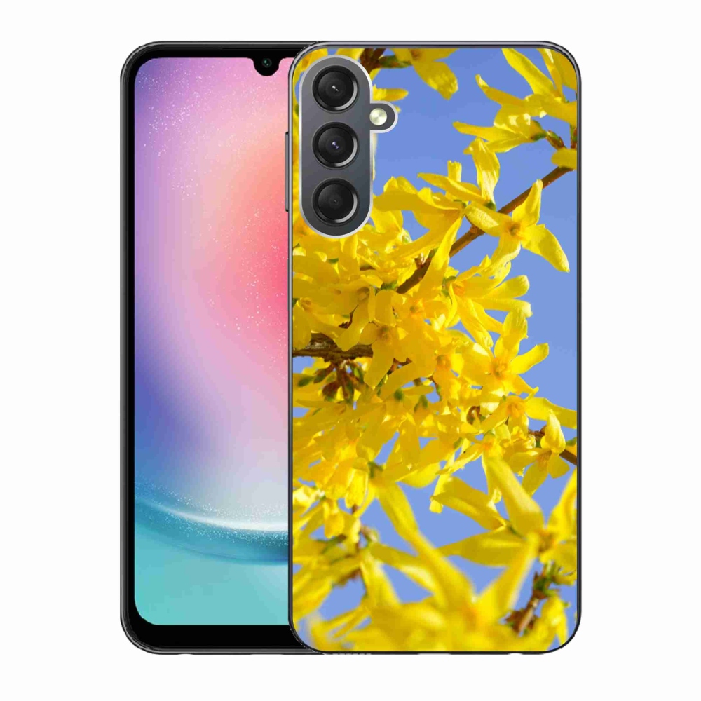 Gelový kryt mmCase na Samsung Galaxy A24 - žluté květy