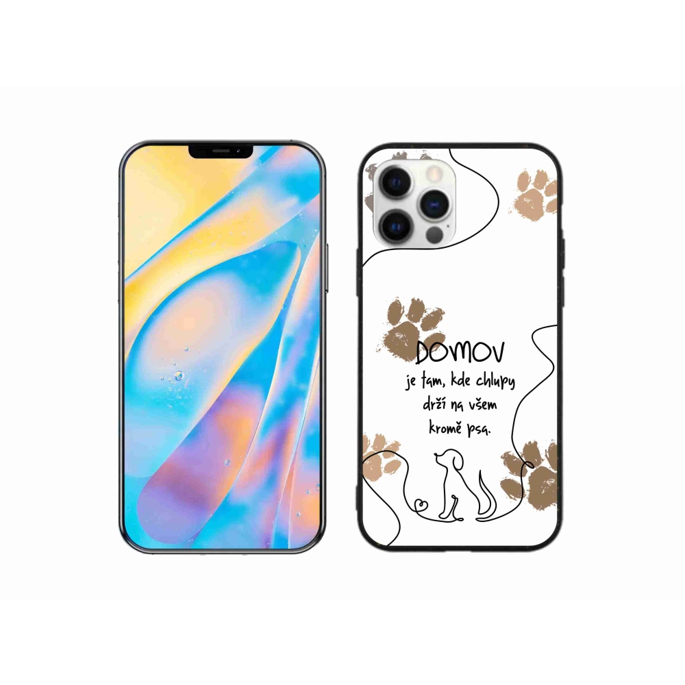 Gelový kryt mmCase na iPhone 12 Pro - psí motiv bílé pozadí