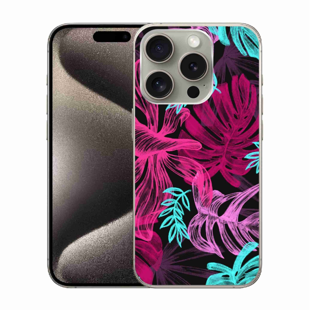 Gelový kryt mmCase na iPhone 15 Pro - květiny 1