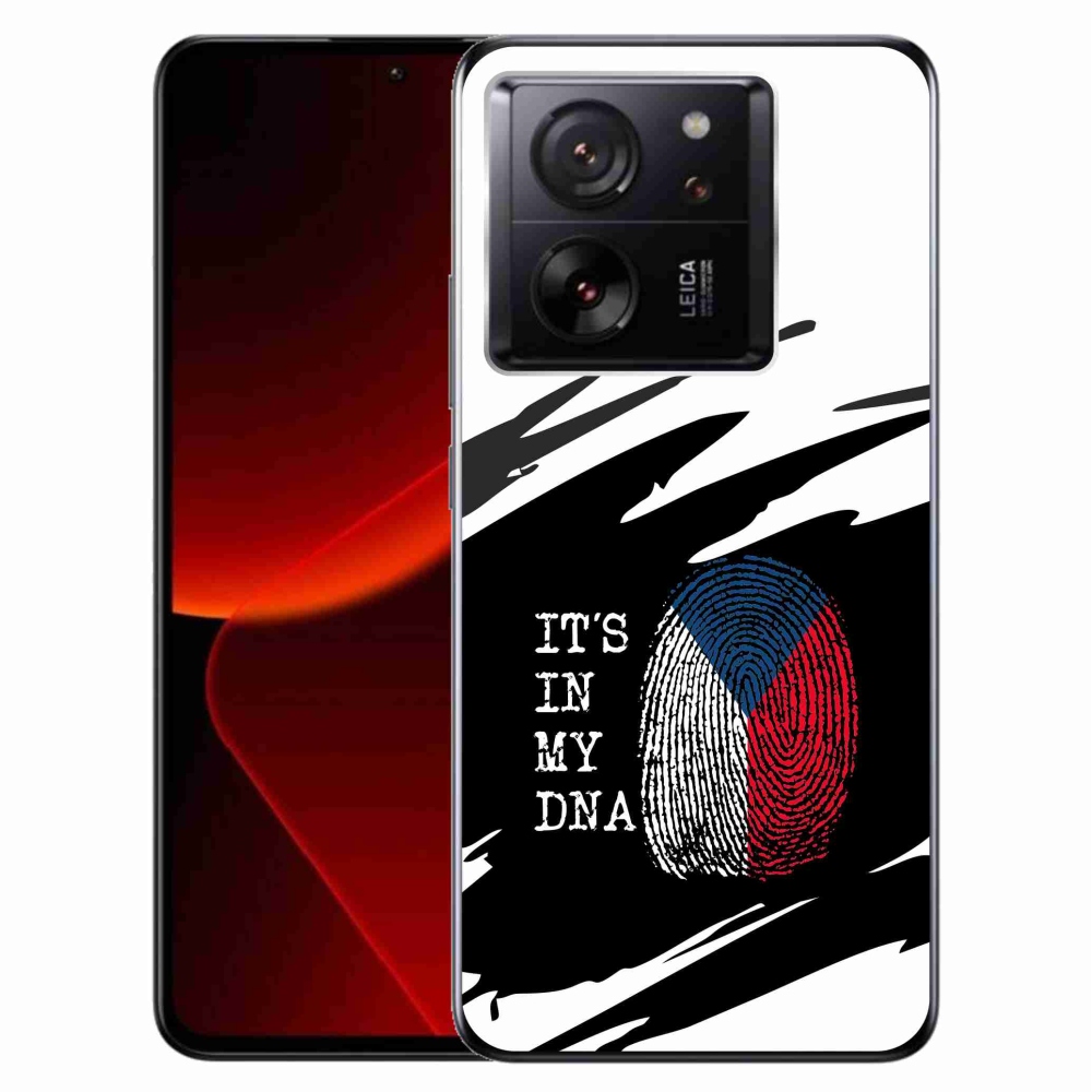 Gelový kryt mmCase na Xiaomi 13T/13T Pro - vlajka otisk prstu černobílé pozadí