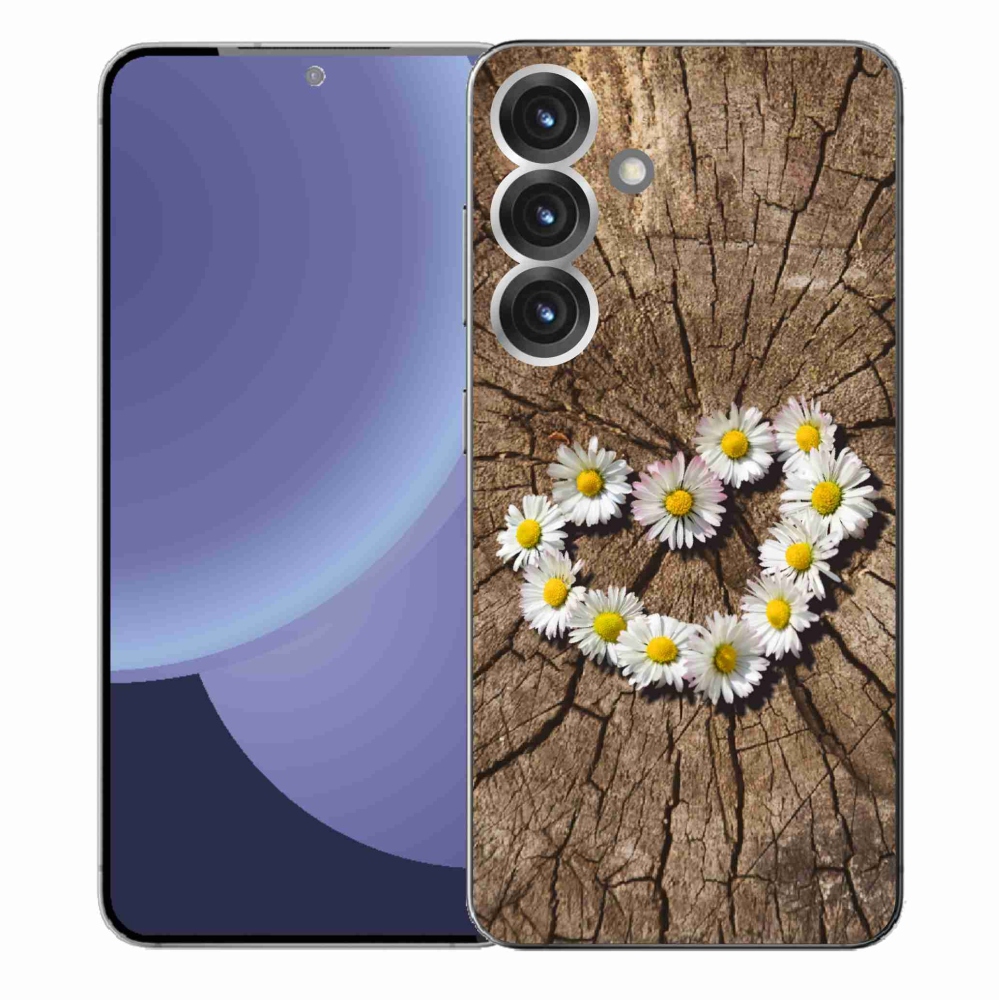 Gelový kryt mmCase na Samsung Galaxy S25+ - srdce z kopretin