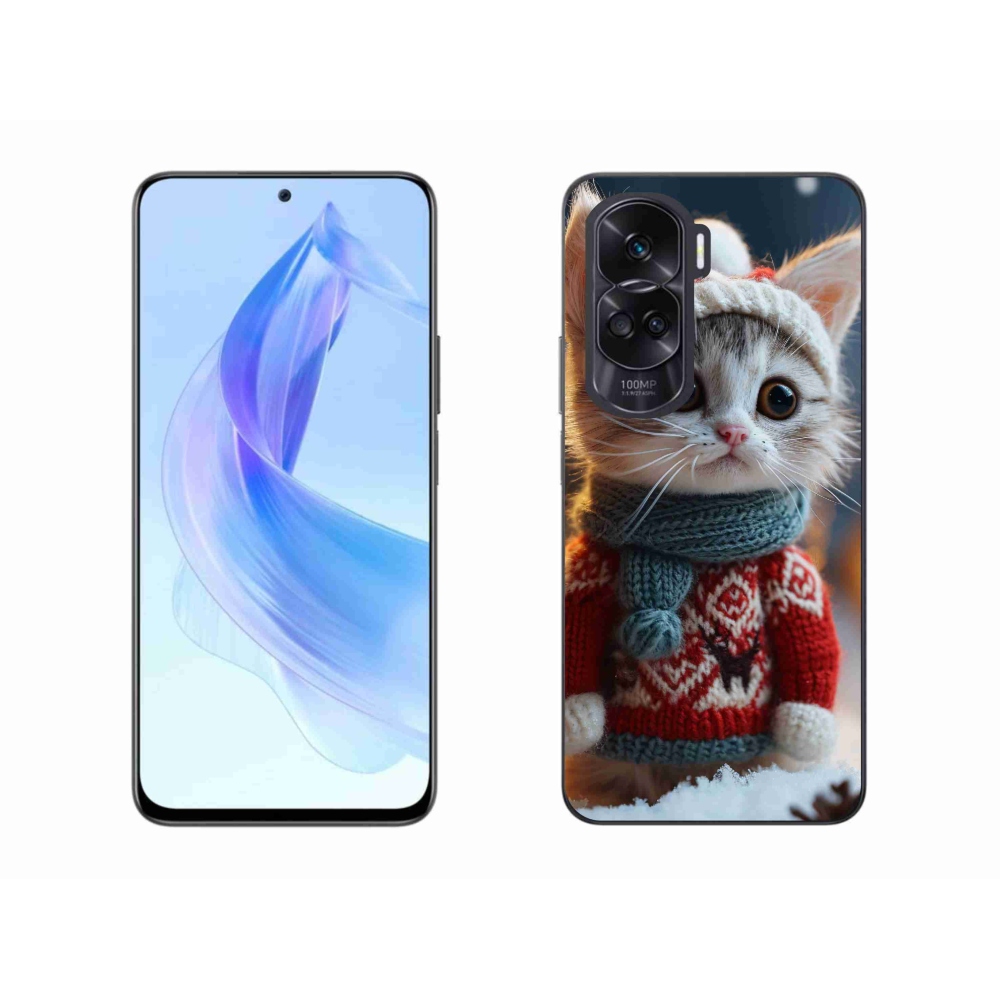 Gelový kryt mmCase na Honor 90 Lite - kotě ve svetru