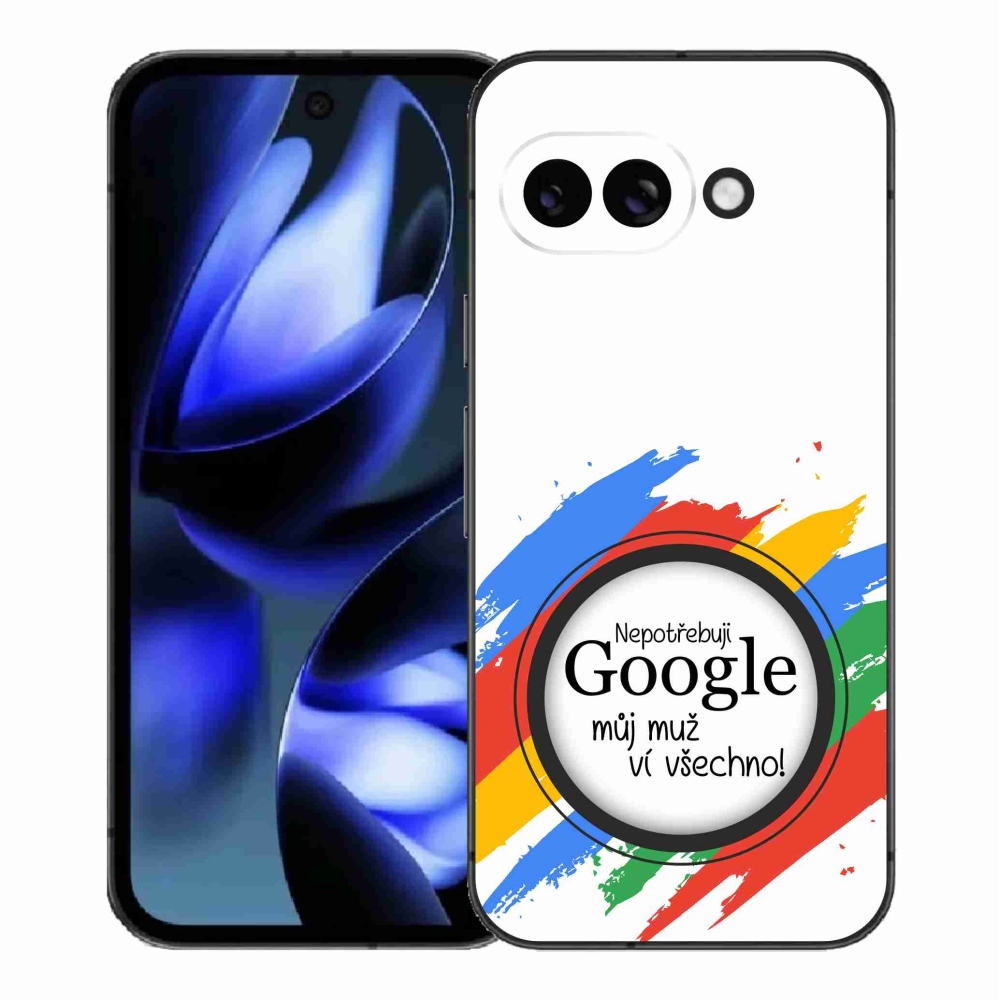 Gelový kryt mmCase na Google Pixel 9a - muž ví všechno bílé pozadí
