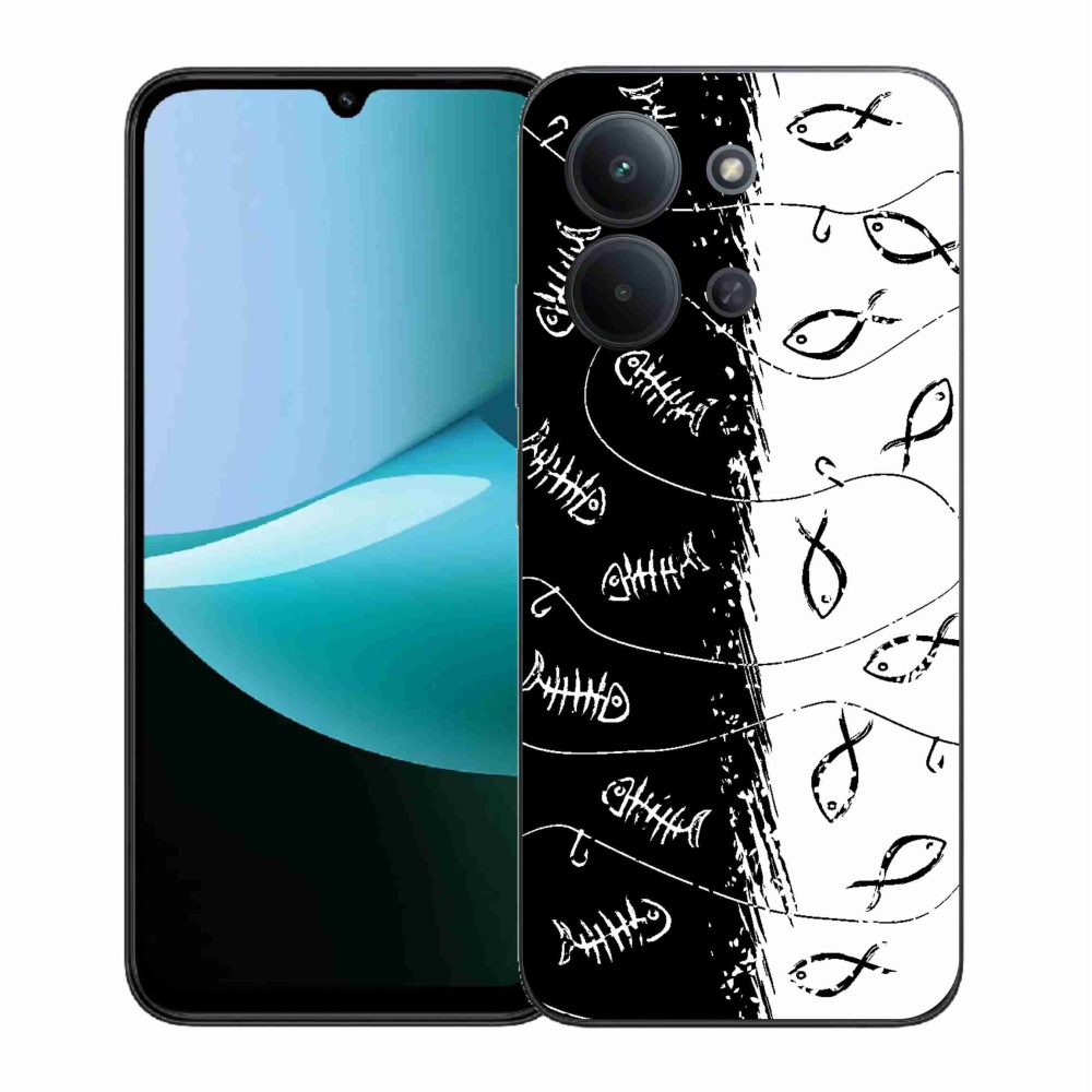Gelový kryt mmCase na Xiaomi Redmi 15C 4G (171mm)/Poco C85 4G (171mm) - kostry a rybky